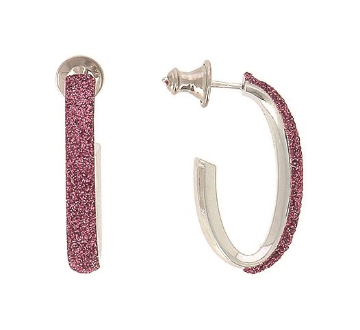 Orecchini Donna Pesavento Argento 925 Mezzi Cerchi Polvere Di Sogni Rosa WPSCO136